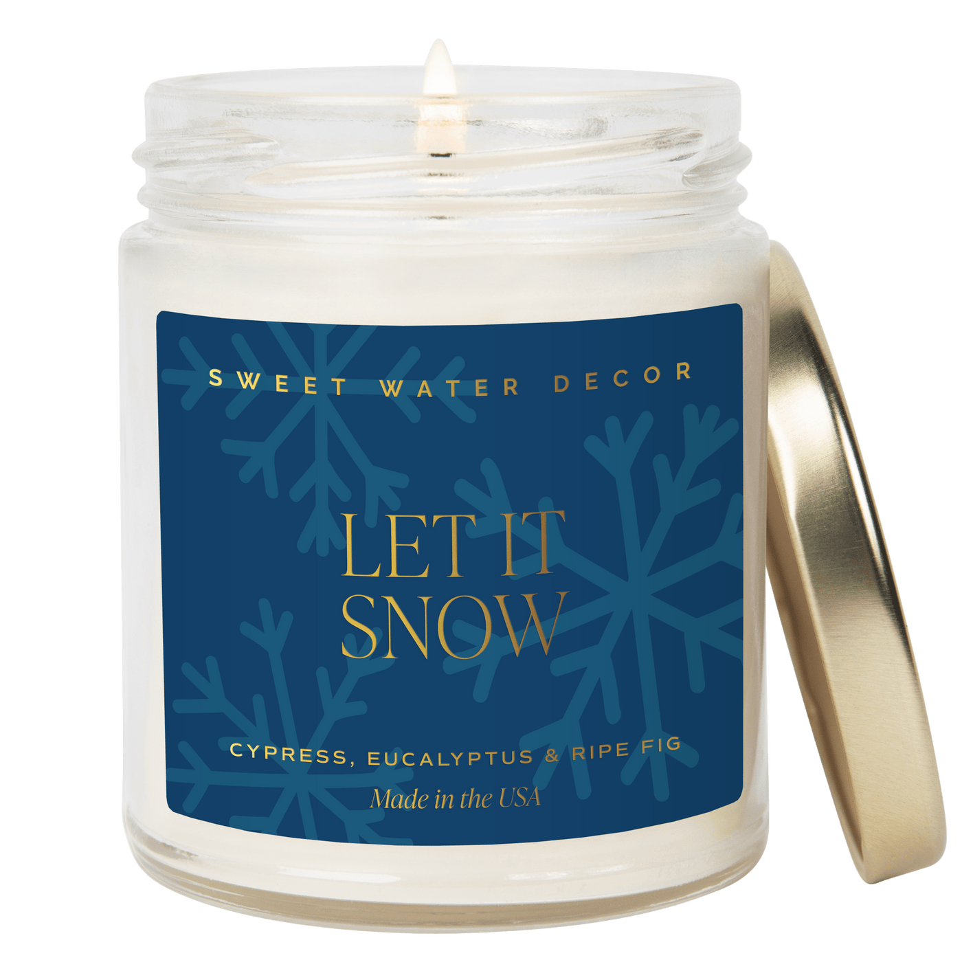 Let It Snow Soy Candle | 9oz. Clear Jar - Sweet Water Decor - Candles