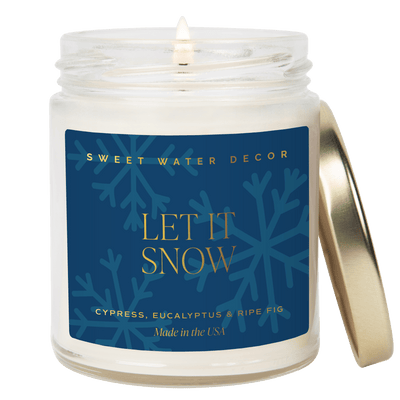 Let It Snow Soy Candle | 9oz. Clear Jar - Sweet Water Decor - Candles
