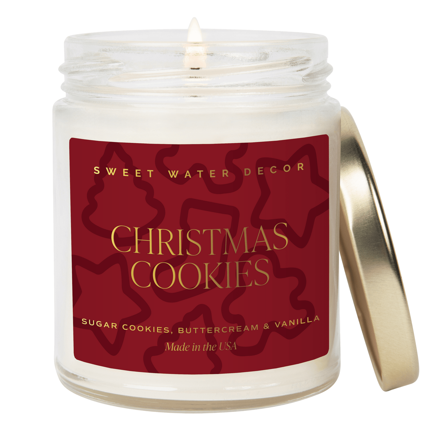 Christmas Cookies Soy Candle | 9oz. Clear Jar (Sugar Cookies) - Sweet Water Decor - Candles