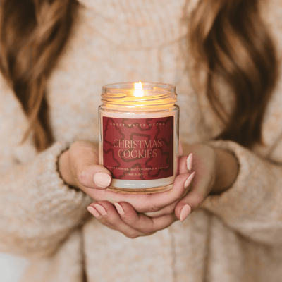 Christmas Cookies Soy Candle | 9oz. Clear Jar (Sugar Cookies) - Sweet Water Decor - Candles