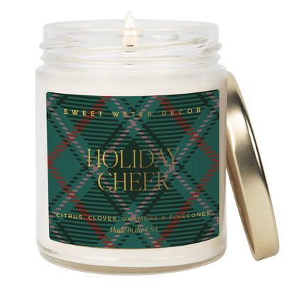 Holiday Cheer Soy Candle | 9oz. Clear Jar - Sweet Water Decor - Candles
