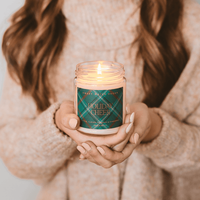 Holiday Cheer Soy Candle | 9oz. Clear Jar - Sweet Water Decor - Candles