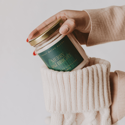 Merry and Bright Soy Candle | 9oz. Clear Jar - Sweet Water Decor - Candles