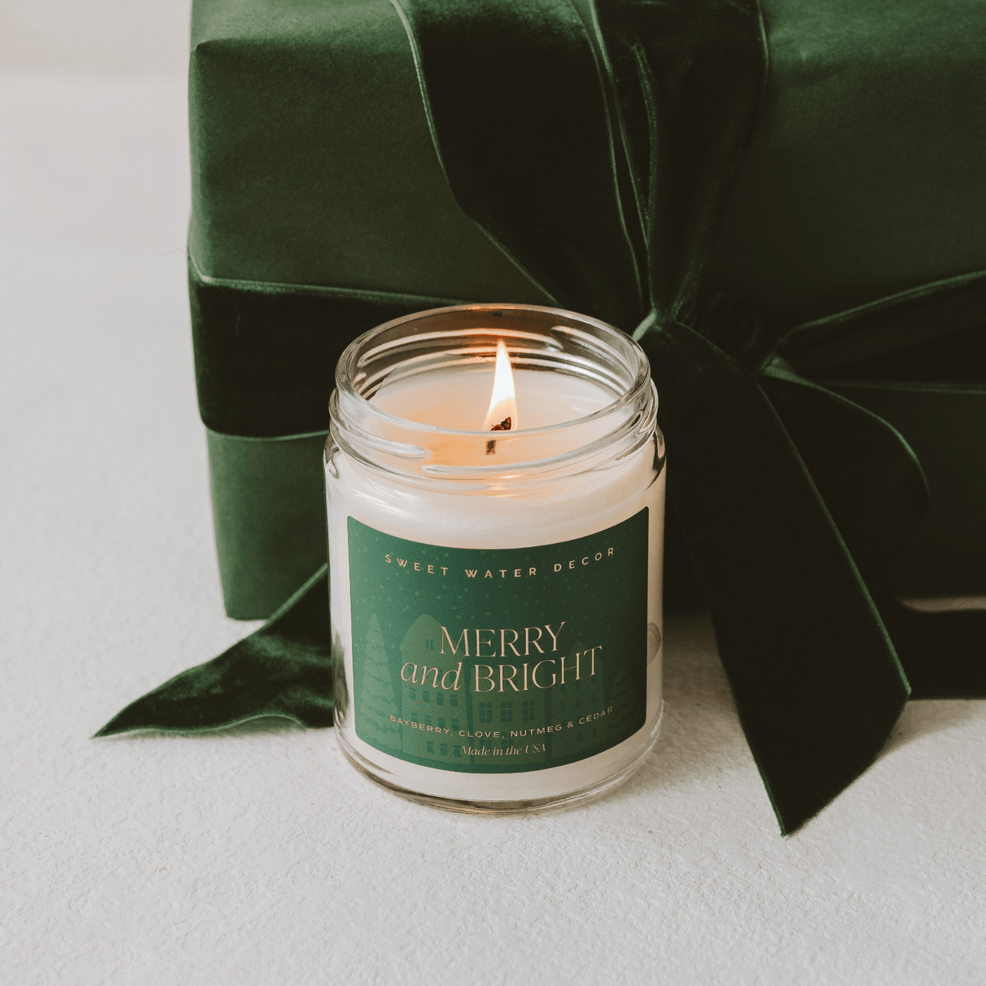 Merry and Bright Soy Candle | 9oz. Clear Jar - Sweet Water Decor - Candles