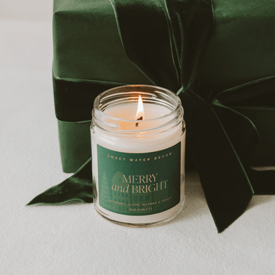 Merry and Bright Soy Candle | 9oz. Clear Jar - Sweet Water Decor - Candles