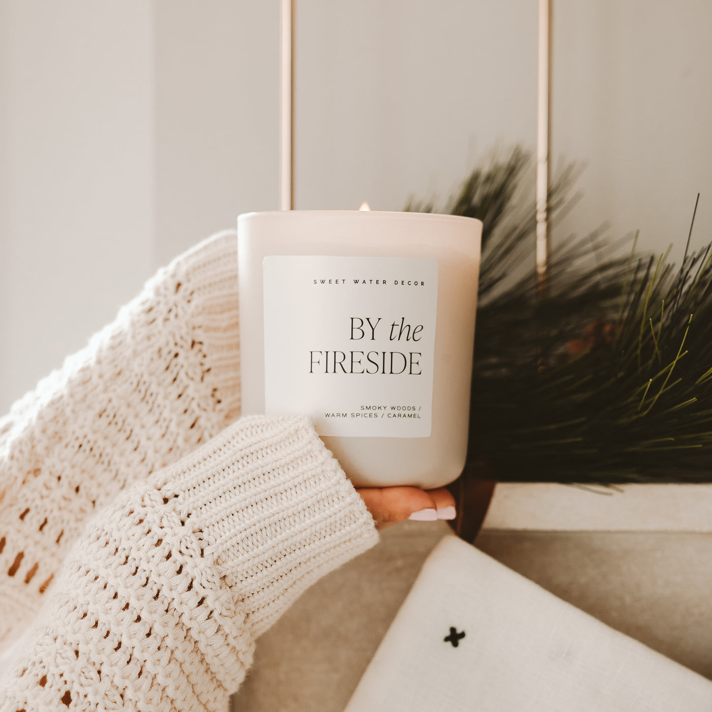 By The Fireside Soy Candle - Tan Matte Jar - 15 oz