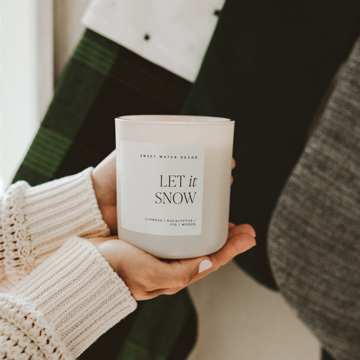 Let It Snow Soy Candle - Tan Matte Jar - 15 oz - Sweet Water Decor - Candles