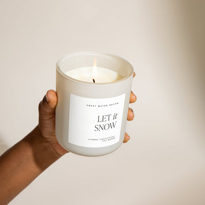 Let It Snow Soy Candle - Tan Matte Jar - 15 oz - Sweet Water Decor - Candles