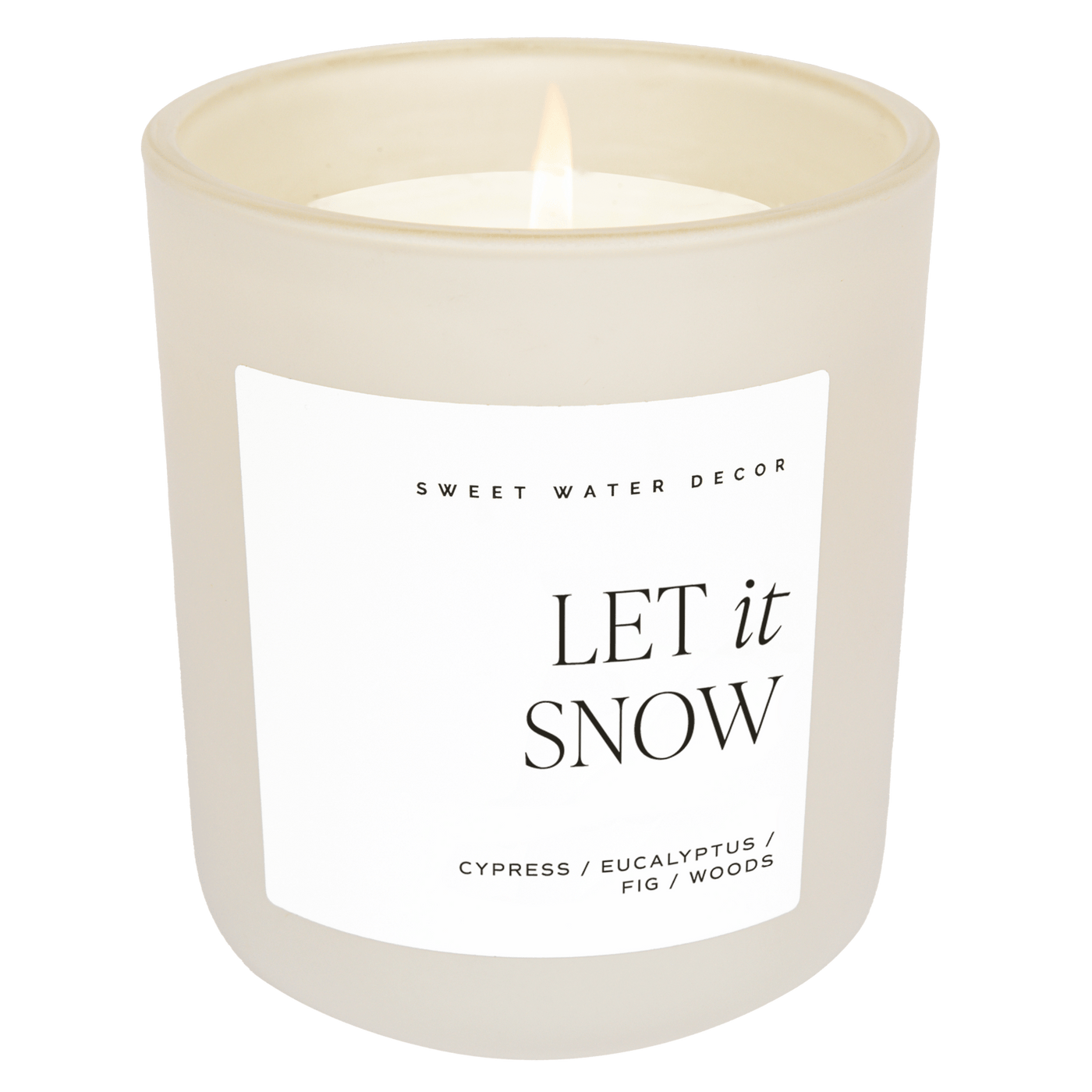 Let It Snow Soy Candle - Tan Matte Jar - 15 oz - Sweet Water Decor - Candles