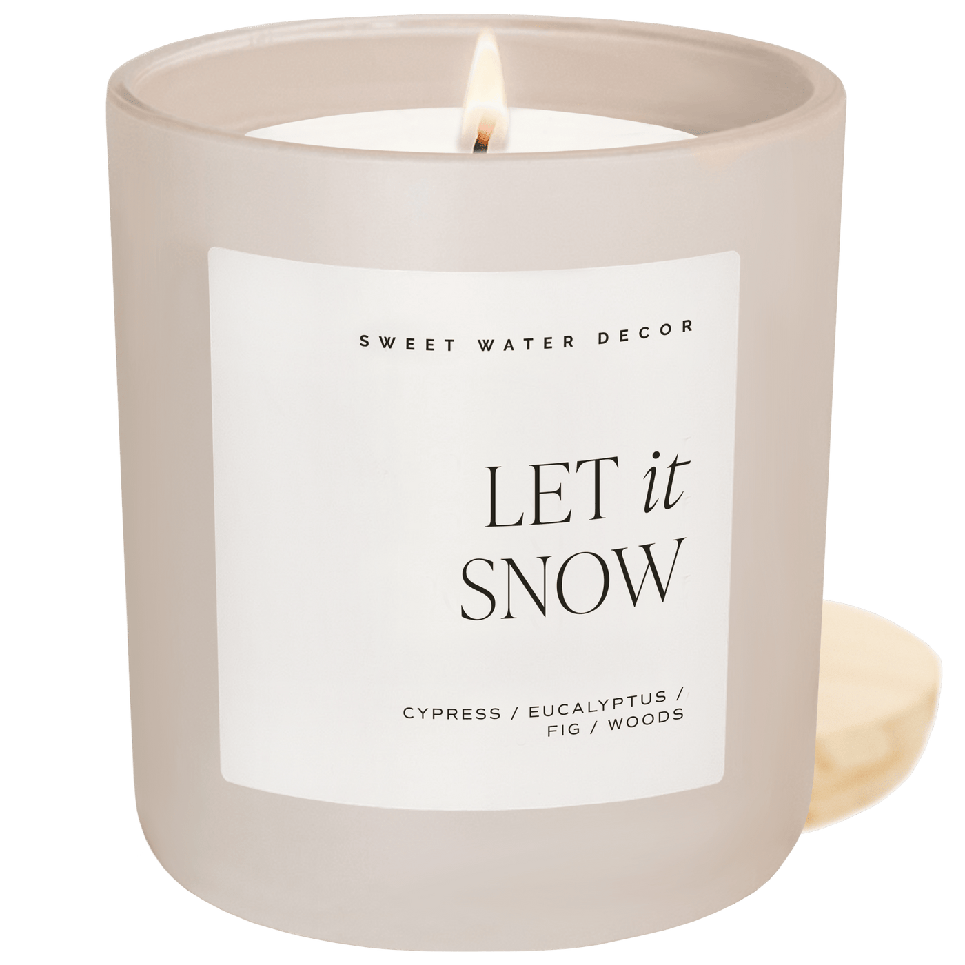 Let It Snow Soy Candle - Tan Matte Jar - 15 oz - Sweet Water Decor - Candles