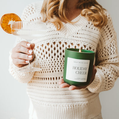 Holiday Cheer Soy Candle - Green Matte Jar - 15 oz