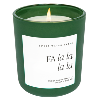 Fa La La La La Soy Candle - Green Matte Jar - 15 oz
