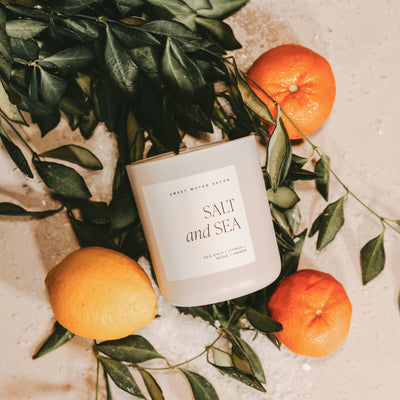 Salt and Sea Soy Candle - Tan Matte Jar - 15 oz - Sweet Water Decor - Candles