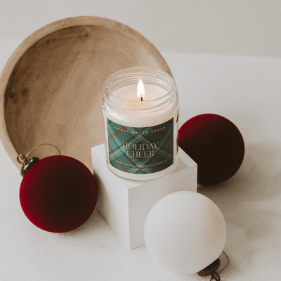 Holiday Cheer Soy Candle | 9oz. Clear Jar - Sweet Water Decor - Candles