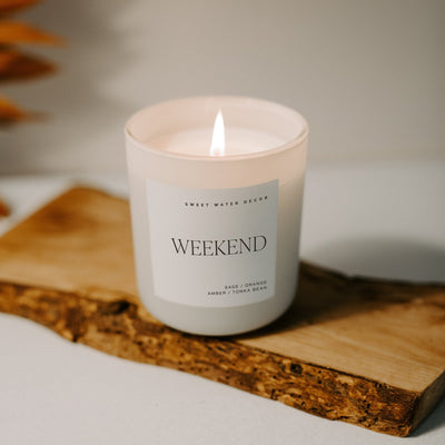 Weekend Soy Candle - Tan Matte Jar - 15 oz - Sweet Water Decor - Candles