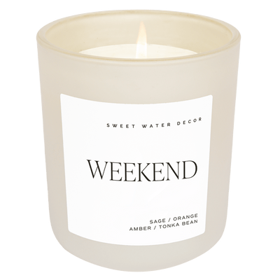 Weekend Soy Candle - Tan Matte Jar - 15 oz - Sweet Water Decor - Candles
