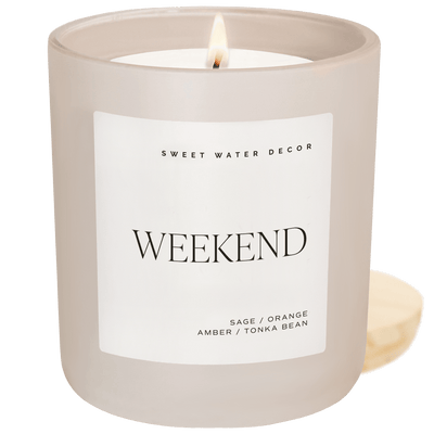 Weekend Soy Candle - Tan Matte Jar - 15 oz - Sweet Water Decor - Candles