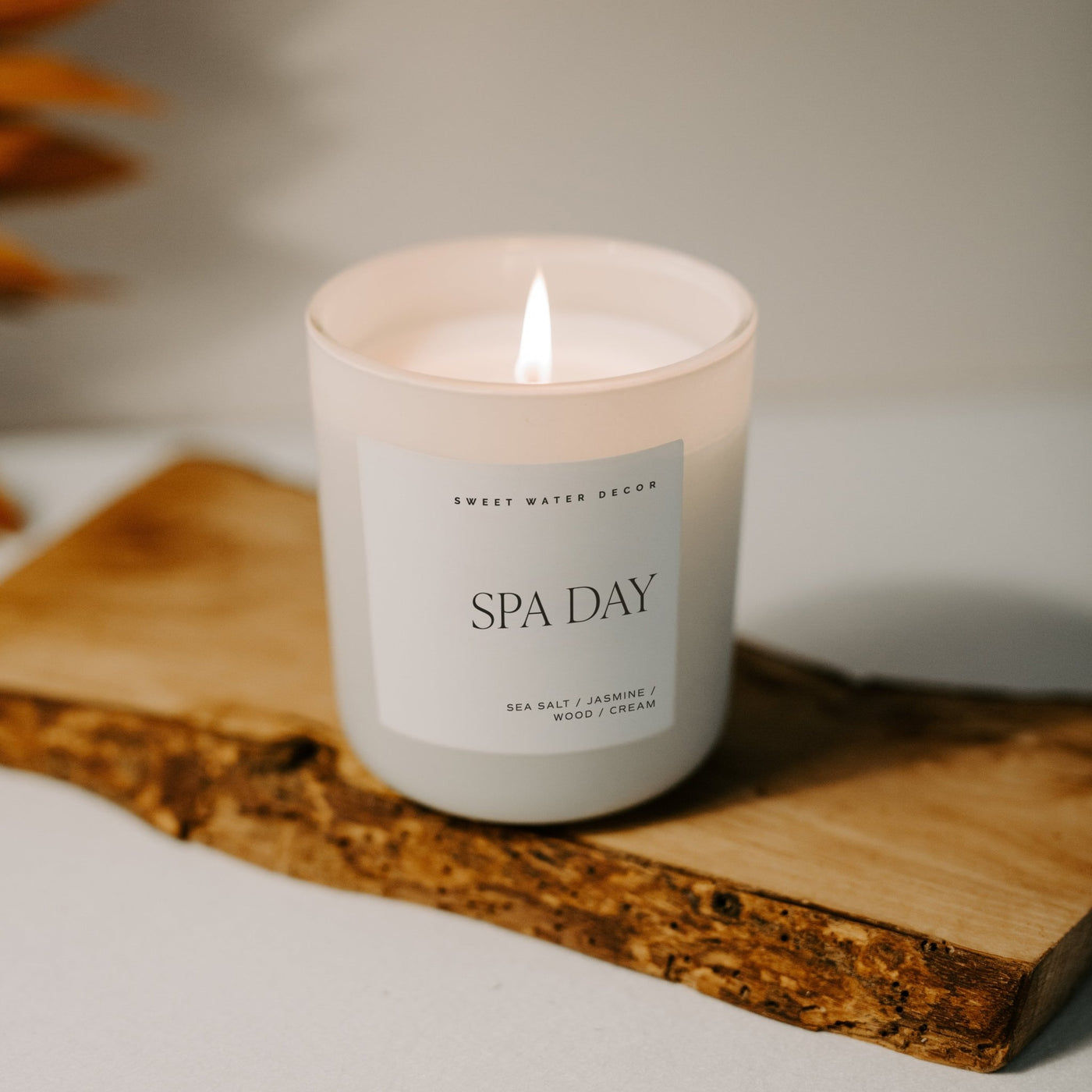 Spa Day Soy Candle - Tan Matte Jar - 15 oz - Sweet Water Decor - Candles