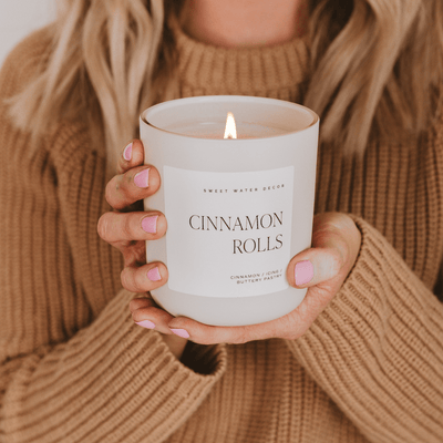 Cinnamon Rolls Soy Candle - Tan Matte Jar - 15 oz - Sweet Water Decor - Candles