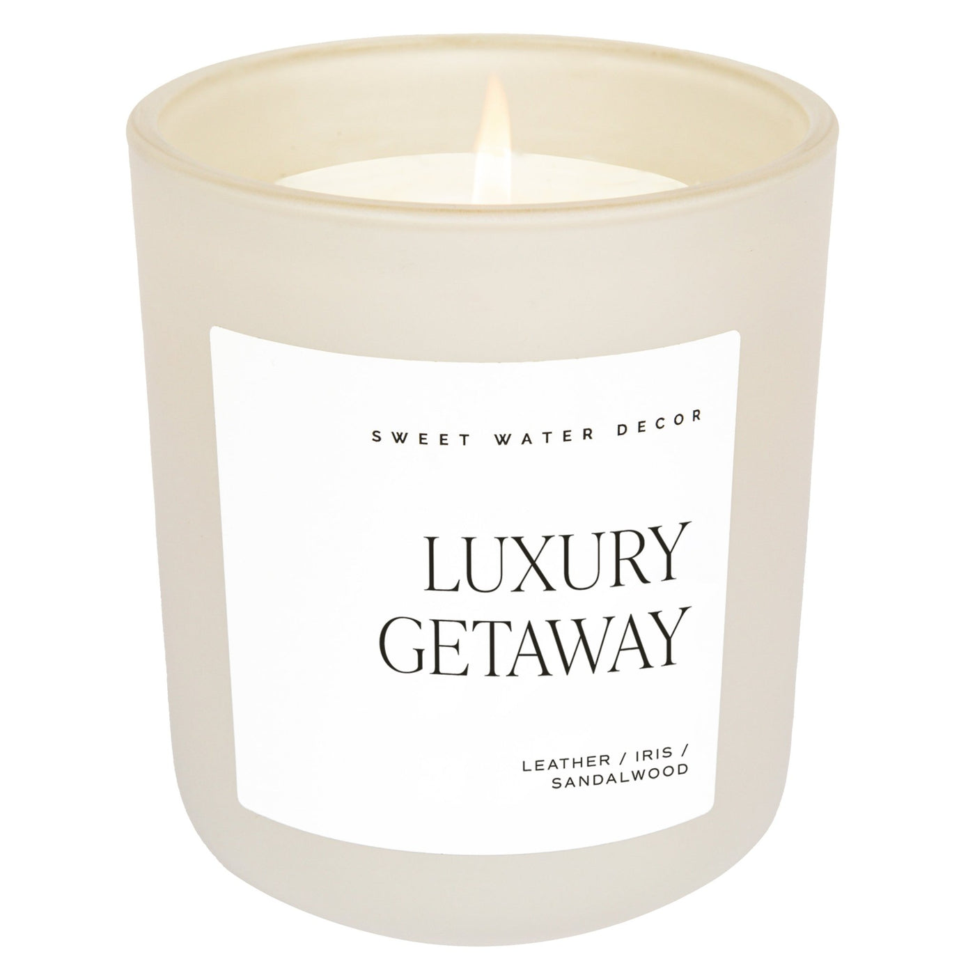 Luxury Getaway Soy Candle - Tan Matte Jar - 15 oz - Sweet Water Decor - Candles