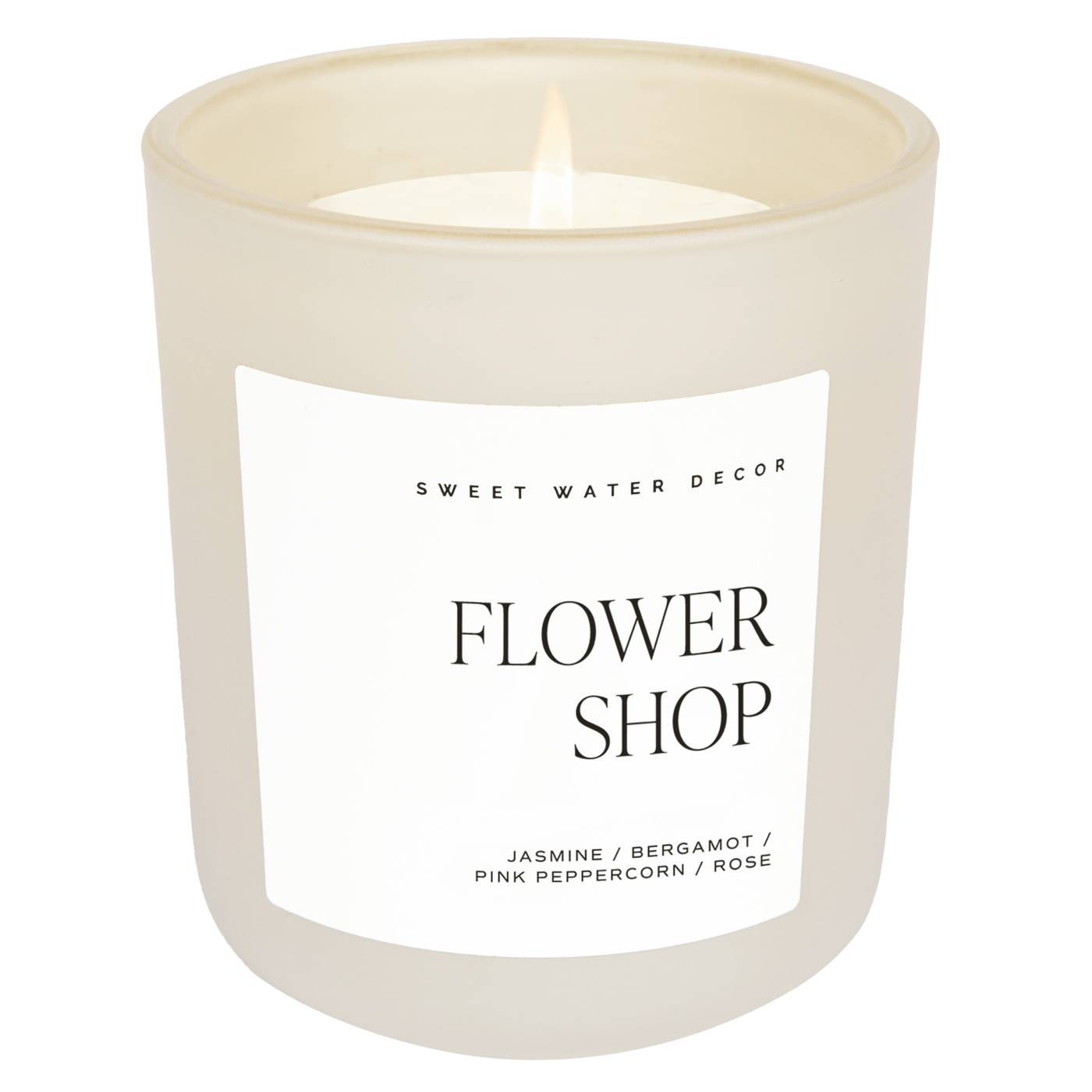 Flower Shop Soy Candle - Tan Matte Jar - 15 oz - Sweet Water Decor - Candles