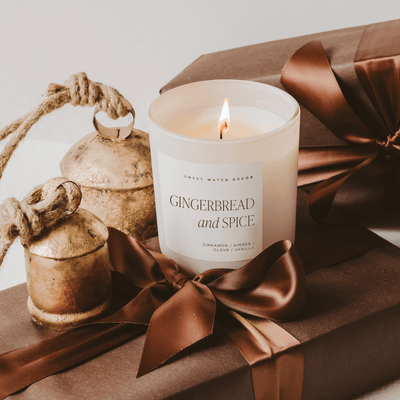 Gingerbread and Spice Soy Candle - Tan Matte Jar - 15 oz - Sweet Water Decor - Candles