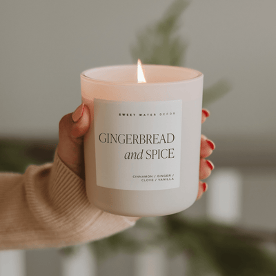 Gingerbread and Spice Soy Candle - Tan Matte Jar - 15 oz - Sweet Water Decor - Candles