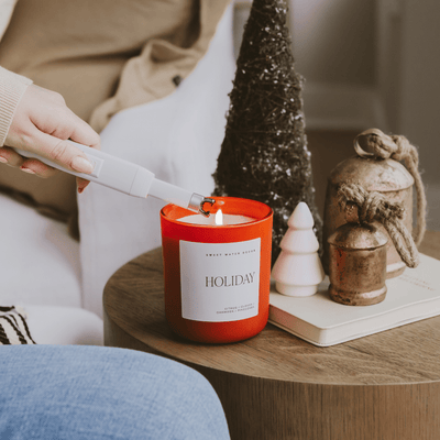 Holiday Soy Candle - Red Matte Jar - 15 oz - Sweet Water Decor - Candles
