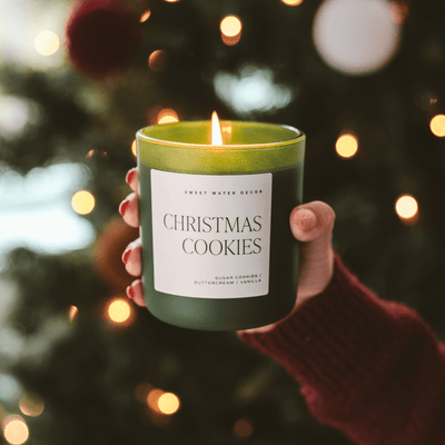 Christmas Cookies Soy Candle - Green Matte Jar - 15 oz (Sugar Cookies) - Sweet Water Decor - Candles