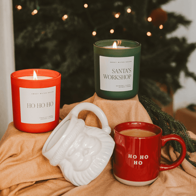 Santa's Workshop Soy Candle - Green Matte Jar - 15 oz (Merry and Bright) - Sweet Water Decor - Candles