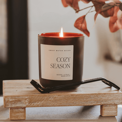 Cozy Season Soy Candle - Brown Matte Jar - 15 oz - Sweet Water Decor - Candles