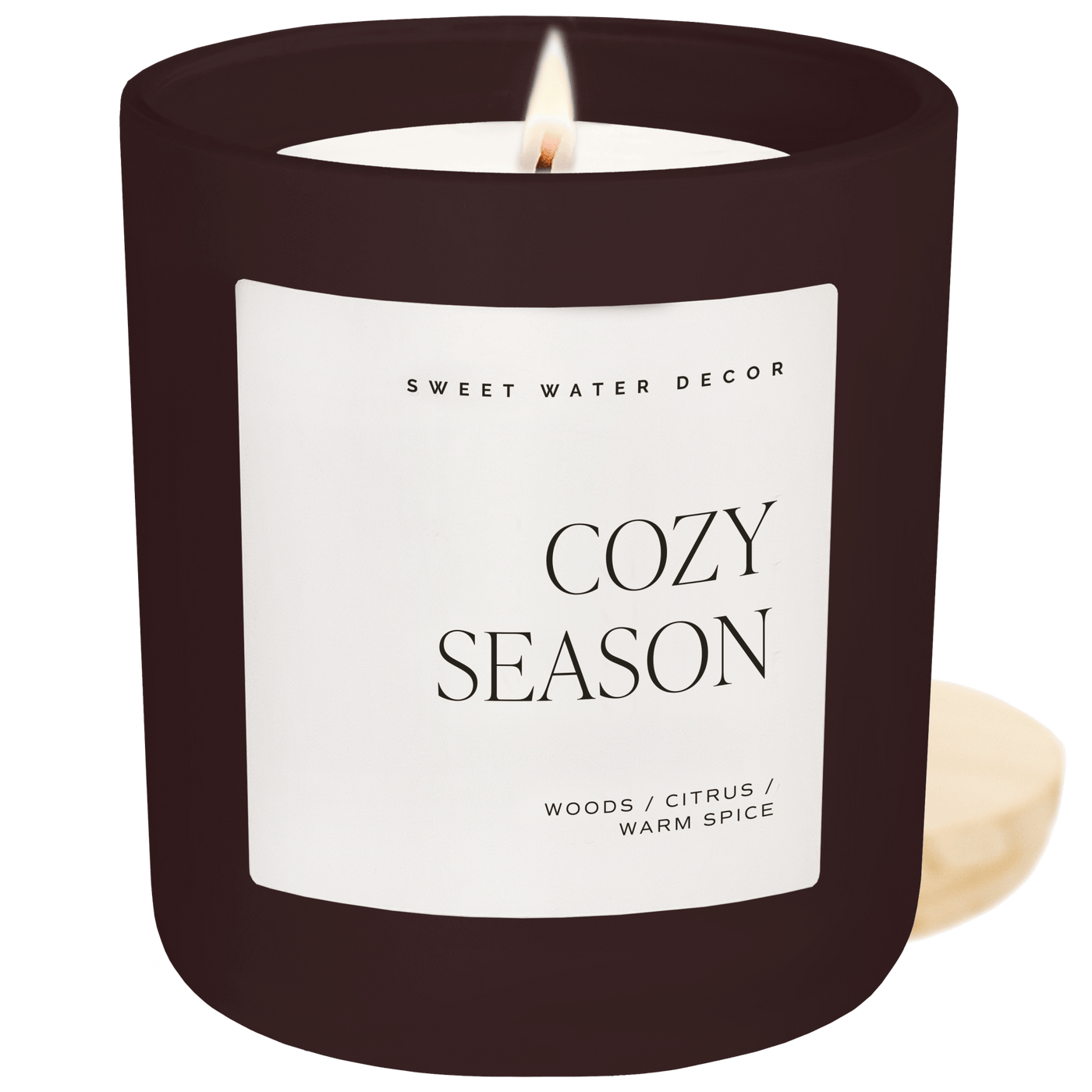 Cozy Season Soy Candle - Brown Matte Jar - 15 oz - Sweet Water Decor - Candles