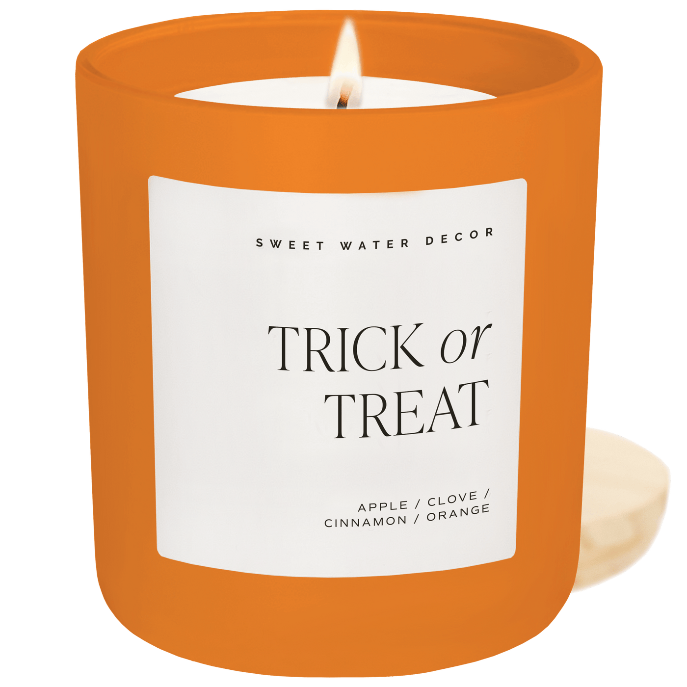 Trick or Treat Soy Candle - Orange Matte Jar - 15 oz - Sweet Water Decor - Candles
