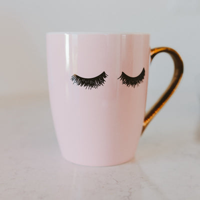 Pink Eyelashes 16oz. Coffee Mug - Sweet Water Decor - Coffee Mugs