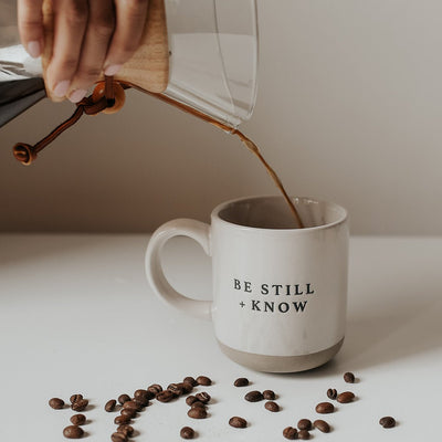 Be Still and Know 14oz. Stoneware Coffee Mug - Sweet Water Decor - Coffee Mugs