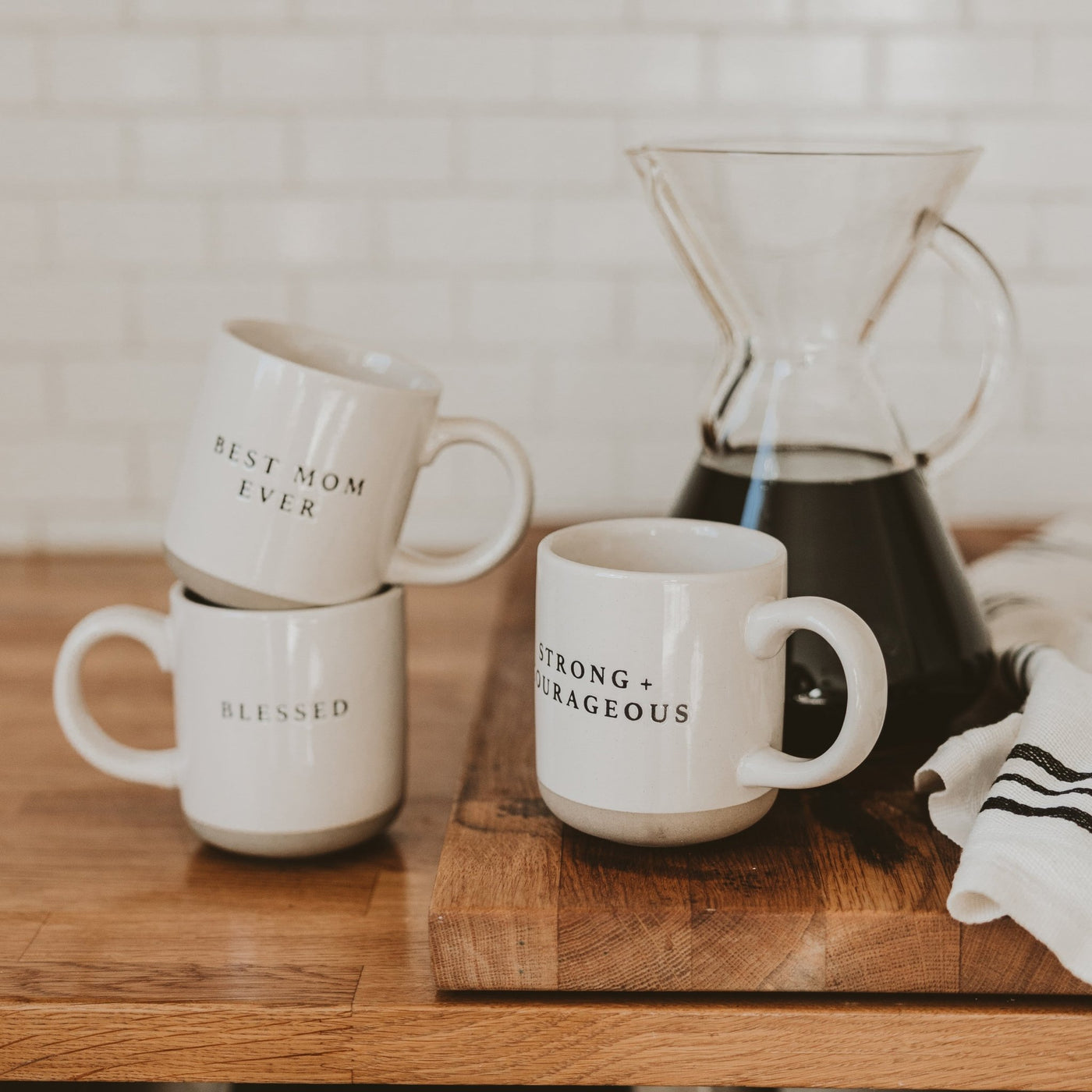 Strong and Courageous 14oz. Stoneware Coffee Mug - Sweet Water Decor - Coffee Mugs