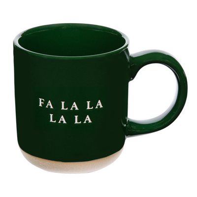 Fa La La 14oz. Green Stoneware Coffee Mug