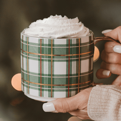 Green Plaid 17oz. Coffee Mug - Sweet Water Decor - Coffee Mugs
