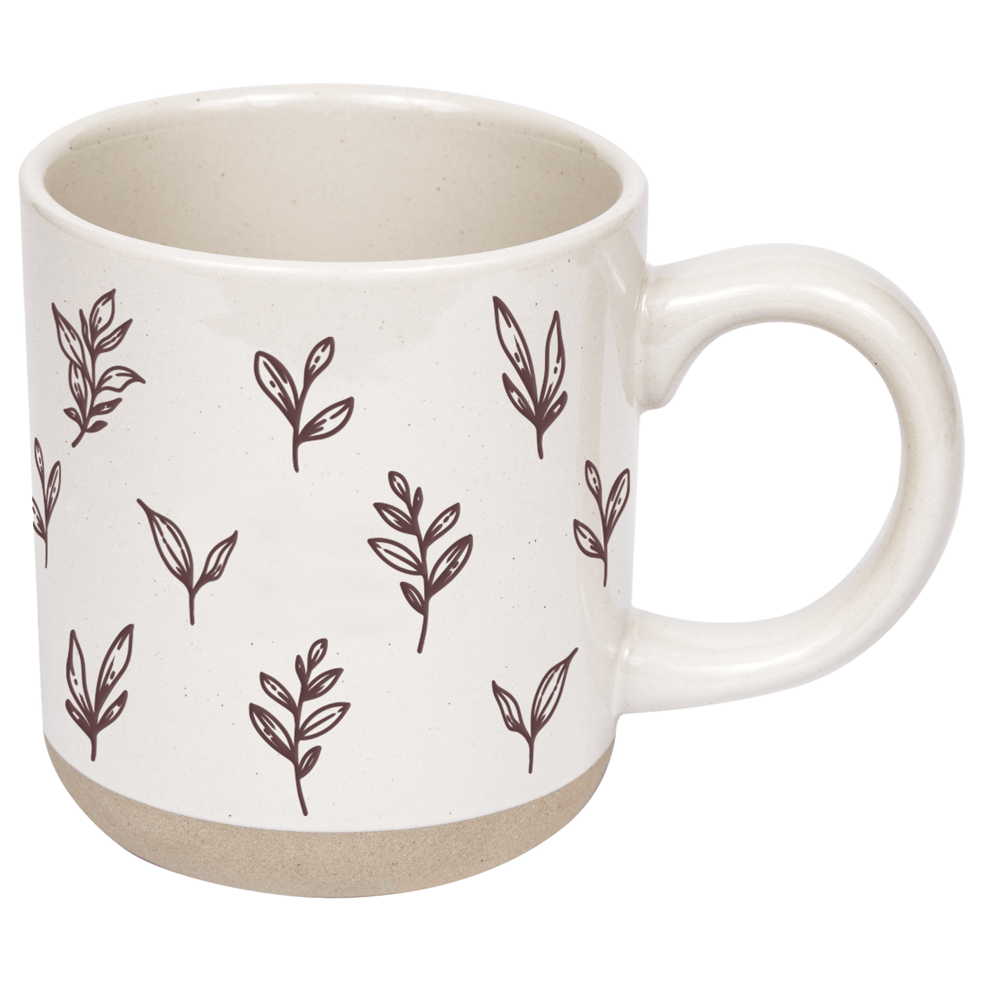 Brown Leaves 14oz. Stoneware Coffee Mug - Sweet Water Decor - Coffee Mugs
