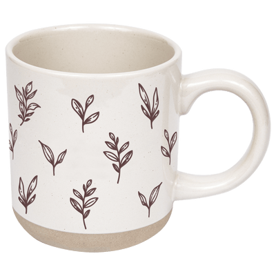 Brown Leaves 14oz. Stoneware Coffee Mug - Sweet Water Decor - Coffee Mugs