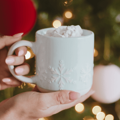 Snowflakes 14oz. Blue Stoneware Coffee Mug - Sweet Water Decor - Coffee Mugs