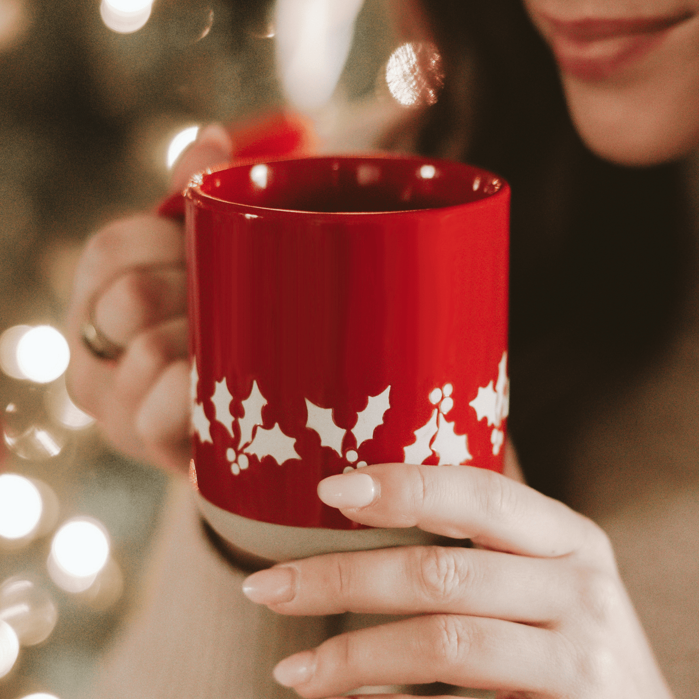 Holly 14oz. Red Stoneware Coffee Mug - Sweet Water Decor - Coffee Mugs