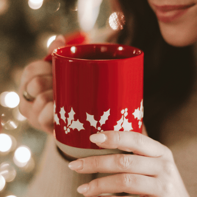 Holly 14oz. Red Stoneware Coffee Mug - Sweet Water Decor - Coffee Mugs