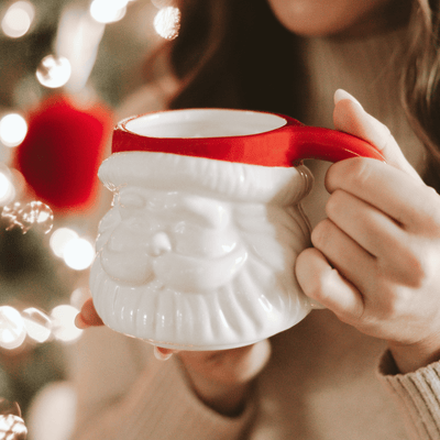 Red Hat Santa 19oz. Figurine Coffee Mug - Sweet Water Decor - Coffee Mugs