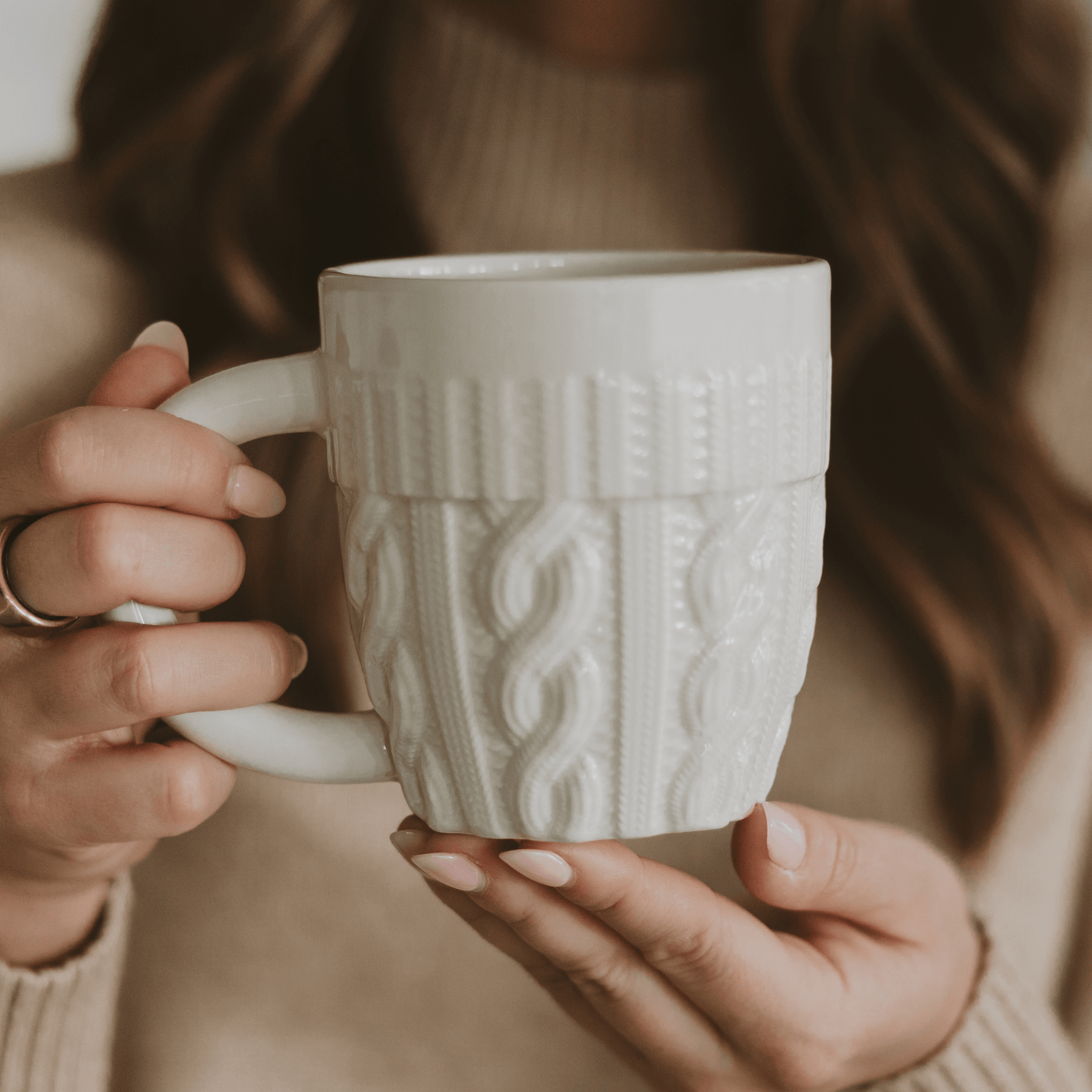 Cream Sweater 18oz. Figurine Coffee Mug - Sweet Water Decor - Coffee Mugs
