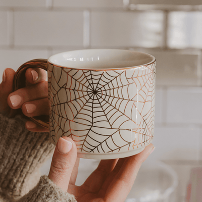 Spiderwebs 14oz. Gold Handle Coffee Mug - Sweet Water Decor - Coffee Mugs
