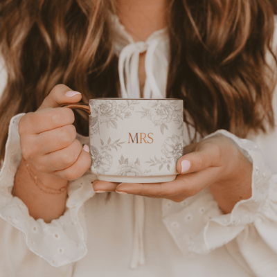 Mrs 14oz. Gold Handle Coffee Mug - Sweet Water Decor - Coffee Mugs