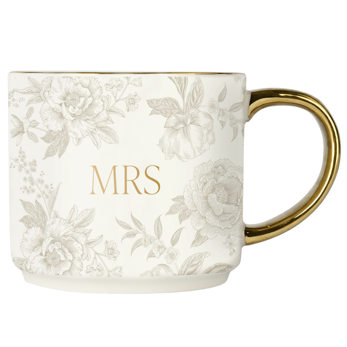 Mrs 14oz. Gold Handle Coffee Mug - Sweet Water Decor - Coffee Mugs