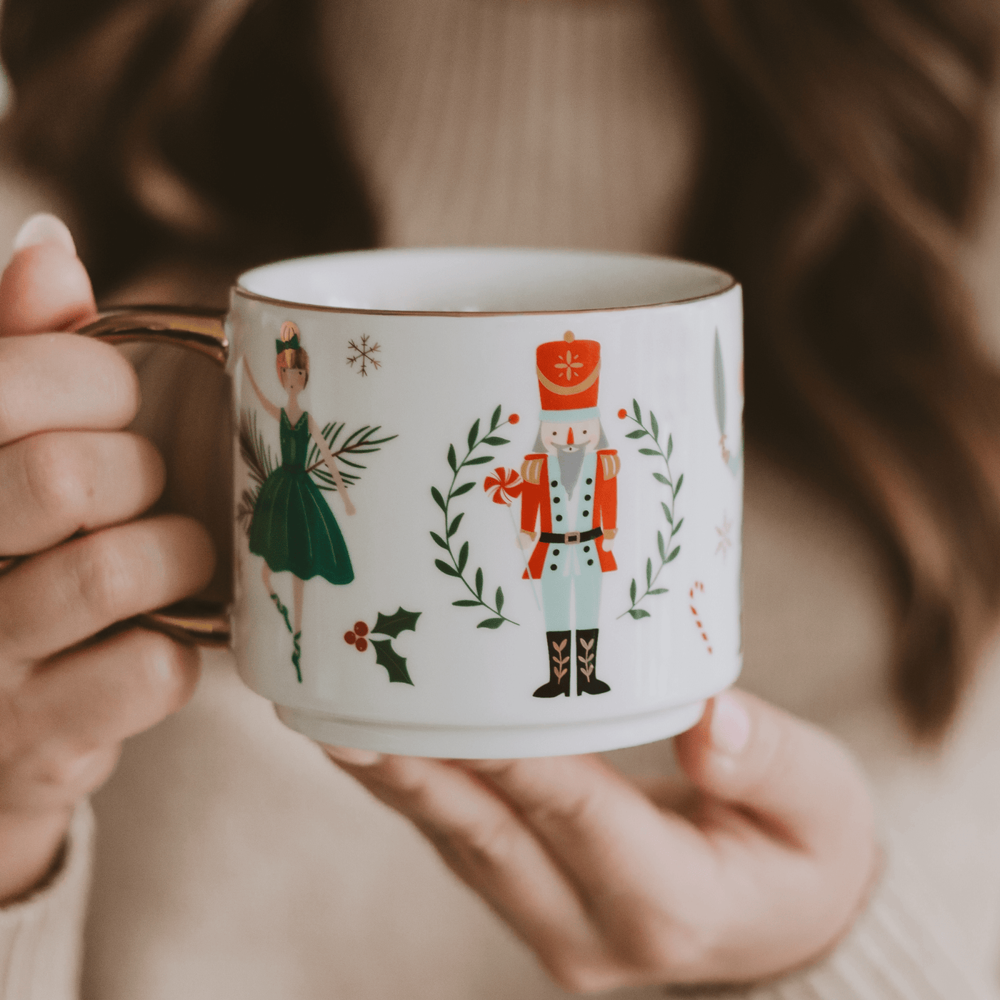 Nutcracker 14oz. Gold Handle Coffee Mug - Sweet Water Decor - Coffee Mugs