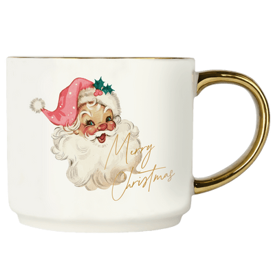 Vintage Santa 14oz. Gold Handle Coffee Mug - Sweet Water Decor - Coffee Mugs